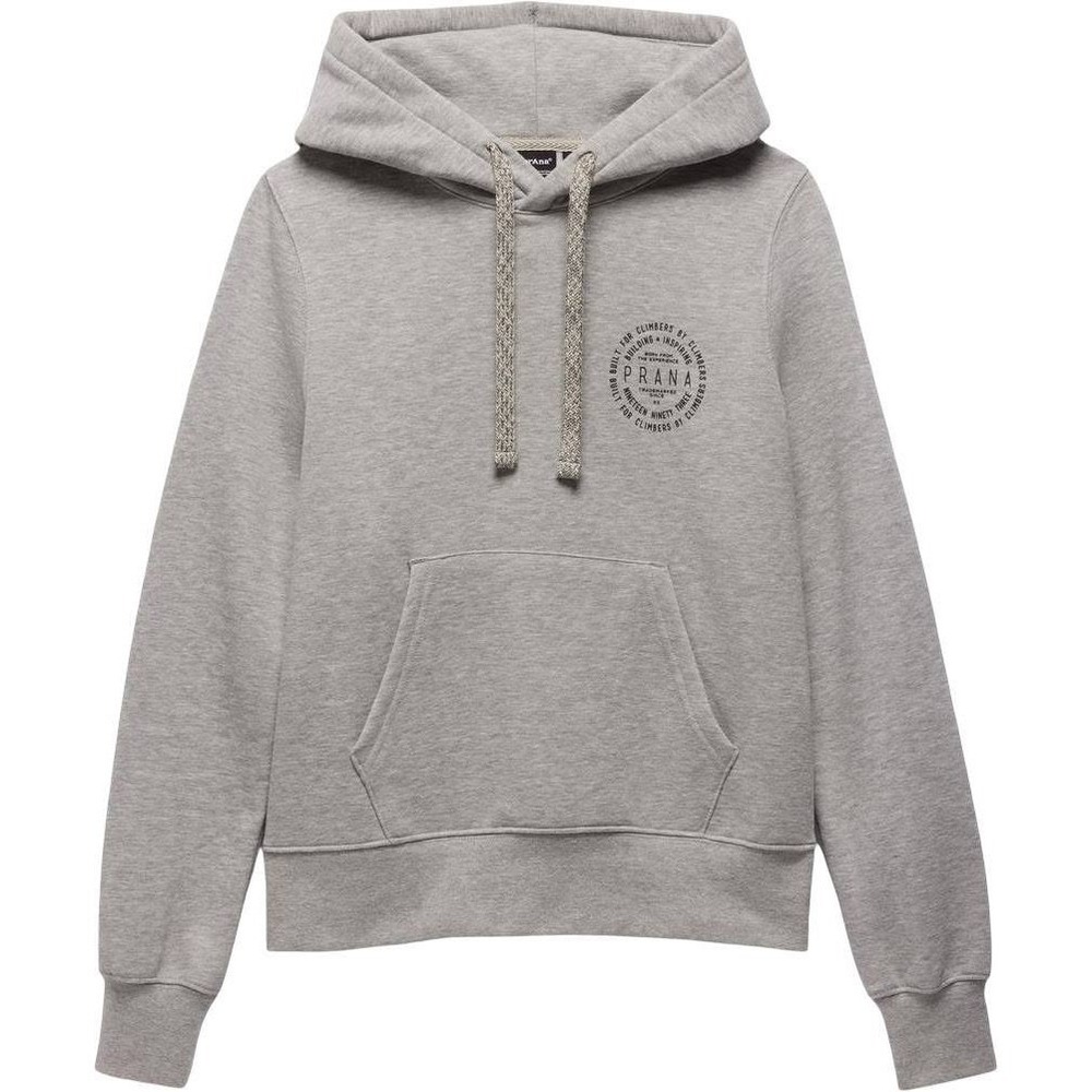 $78 NWT Prana Women Heather Grey Built For Climbers Logo Graphic Hoodie M - Picture 4 of 8